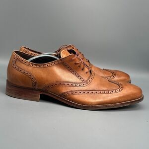 Cole Haan Williams Men's 13 Brown Leather Lace-Up Low Top Wingtip Oxford Shoes